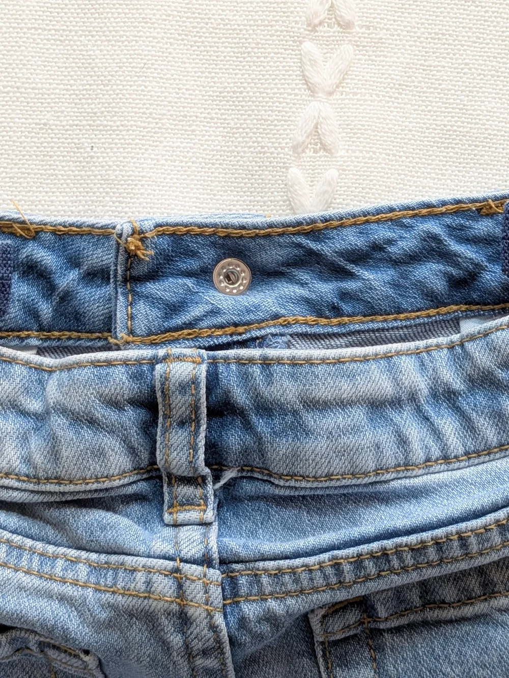 Cat & Jack Light Blue Embroidered Wide-Leg Jeans